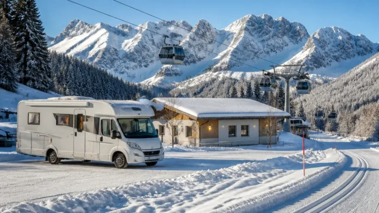 Wintercamping in den Alpen: Plätze nahe an Lift und Loipe